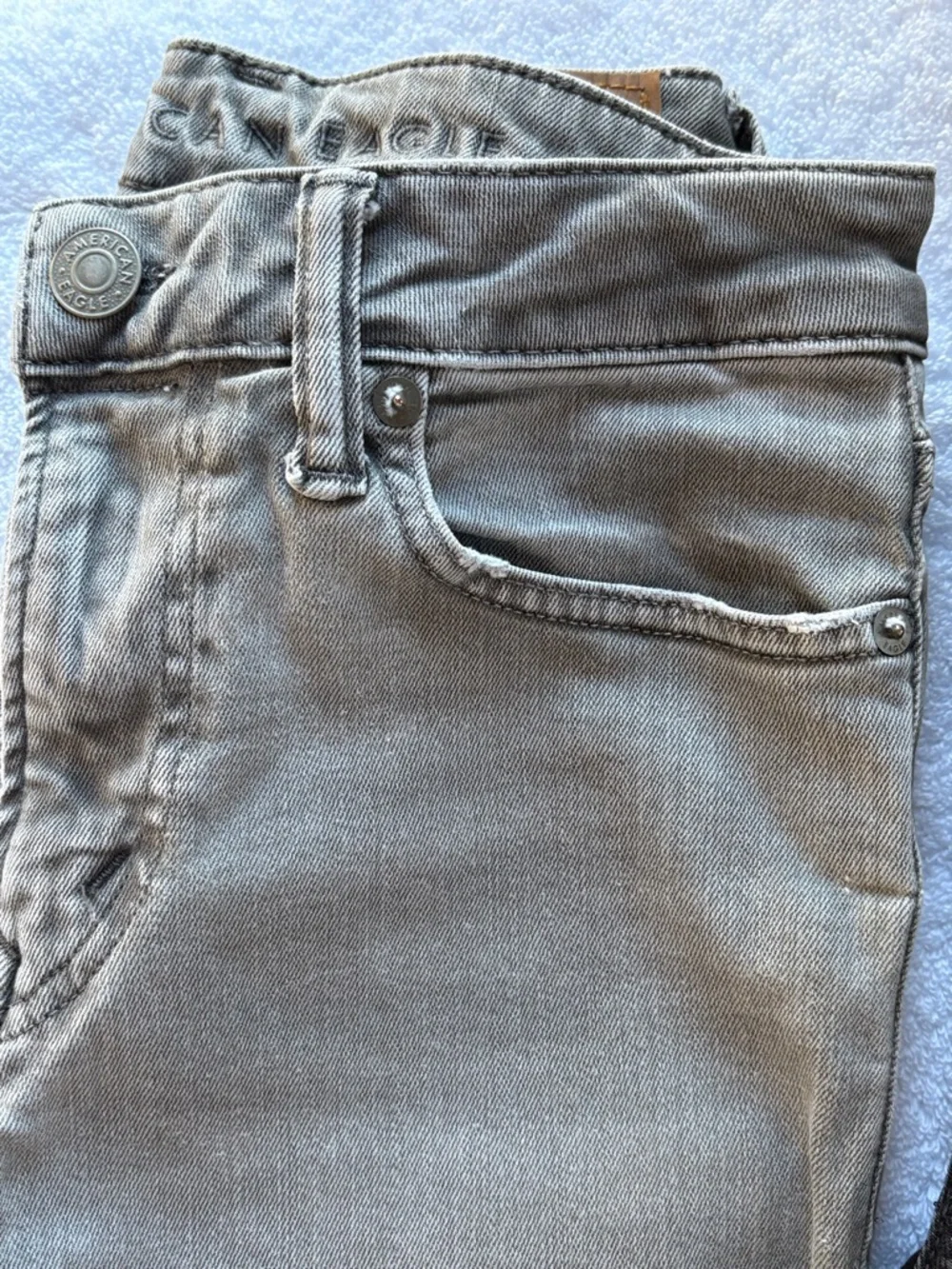 3 Pair Bundle AE Men’s Jeans Bundle 26x28 Gray, Black and Blue Slim